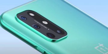 OnePlus 8 T rear design displayed