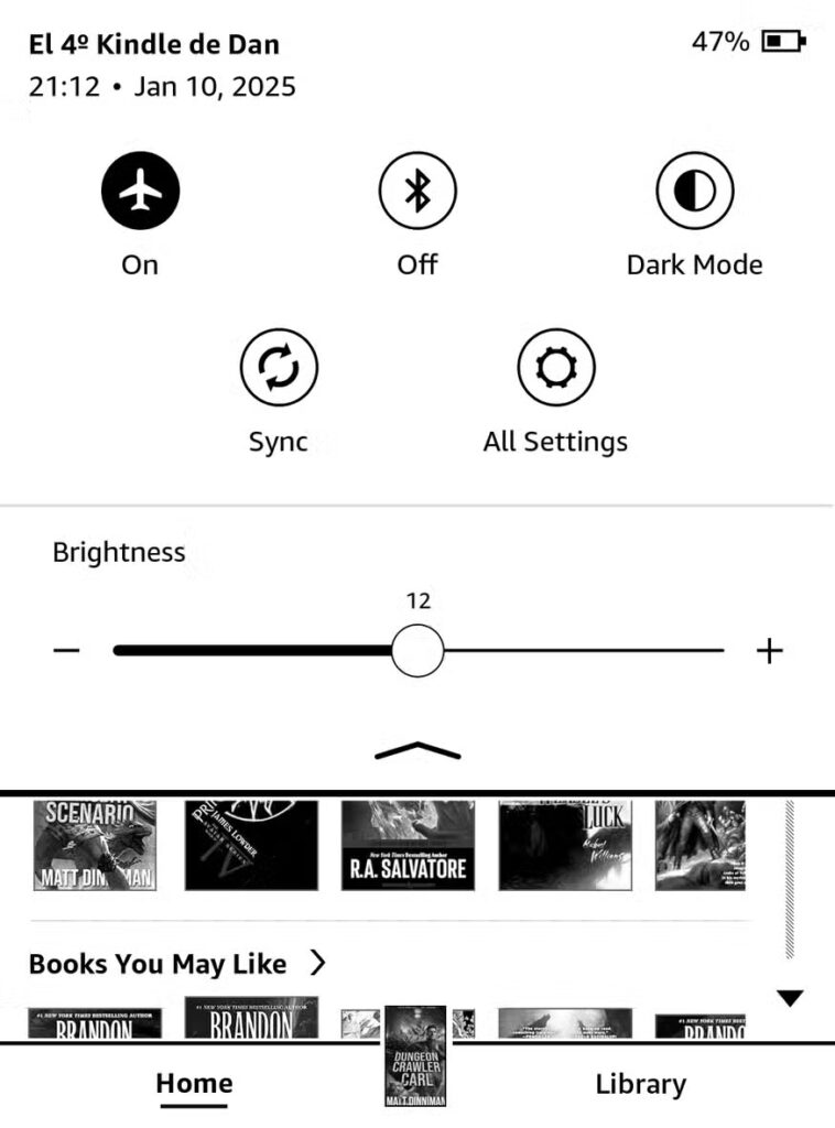 amazon kindle airplane mode on